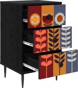 vidaXL Κομοδίνο ESSEN 2 τμχ. Μαύρη Δρυς 36 x 33 x 61 εκ.