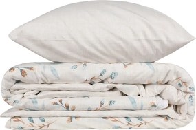 Σετ παπλωματοθήκη Lendell Cotton Box 4 τμχ Διπλή (200x220) χρώμα μέντα - λευκό