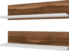 Ράφι Τοίχου Καρυδί / Λευκό POCELAR 60x13x15