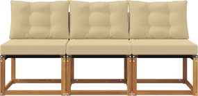 vidaXL 3 Τεμάχιο Εξωτερικός μεσαίος καναπές