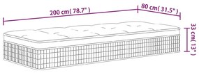 Στρώμα με Pocket Springs Μεσαία Plus Σκληρότητα 80x200 εκ. - Λευκό