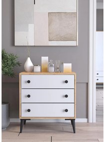 Συρταριέρα ArteLibre AMARI Δρυς/Λευκό Μοριοσανίδα 72x43x79cm