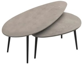 Τραπεζάκι Σαλονιού Σετ 2 Τμχ Elips Γκρι Ρετρό 116x46x46 GP022-0039,7 Megapap-GP022-0039,7-Γκρι GP022-0039,7