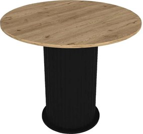 Τραπέζι Bohema Megapap χρώμα μαύρο - sepet oak Ø90x77,7εκ.