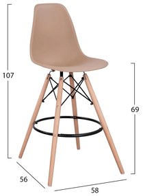 Σκαμπό μπαρ Renata Καπουτσίνο 58x56x107Υ εκ. 4αδα 58x56x107 εκ.