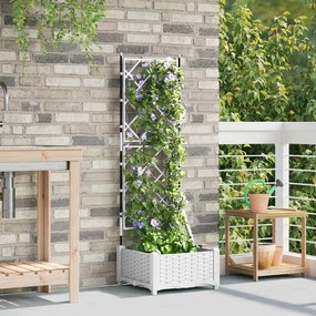 vidaXL Γλάστρα Κήπου Λευκό 40 x 40 x 125,5 εκ. PP