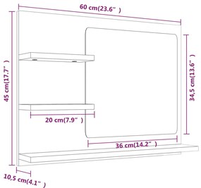 ΚΑΘΡΕΦΤΗΣ ΜΠΑΝΙΟΥ ΓΚΡΙ SONOMA 60X10,5X45 ΕΚ. ΕΠΕΞΕΡΓΑΣΜΕΝΟ ΞΥΛΟ 815661