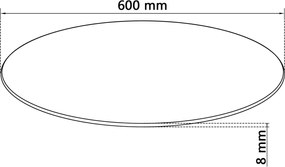 vidaXL Επιφάνεια Τραπεζιού Στρογγυλή 600 χιλ. από Ψημένο Γυαλί
