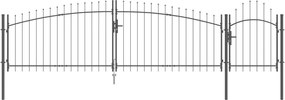 vidaXL Πύλη Κήπου WOERDEN 150 x 500 cm Ατσάλι Γκρι Κλειδώσιμο