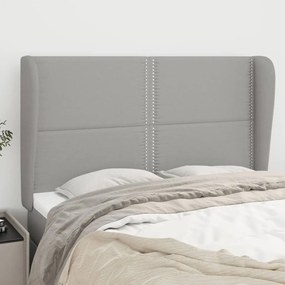 Κεφαλάρι με Πτερύγια Ανοιχτό Γκρι 147x23x118/128 εκ. Υφασμάτινο 3117814
