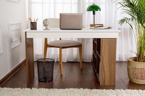 Γραφείο Γωνιακό Καρυδί / Λευκό VESPER 130x120x72