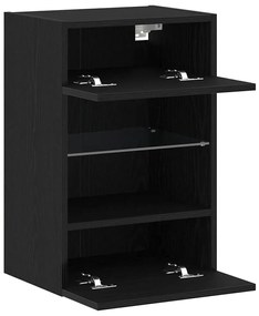 vidaXL Σετ επίπλου τηλεόρασης Επιτοίχιο 2 pcs Μαύρο 40 x 30 x 60,5 cm