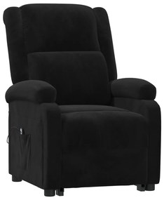 vidaXL Πολυθρόνα με Ανύψωση Μαύρη Βελούδινη