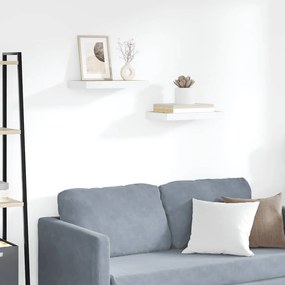 vidaXL Ράφια Τοίχου 2 τεμ. Δρυς/Άσπρο 40x23,5x3,8 εκ. MDF