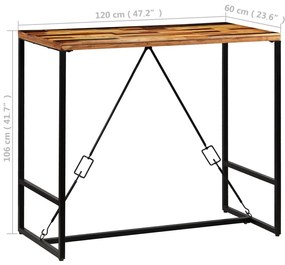 Τραπέζι Μπαρ 120 x 60 x 106 εκ. από Μασίφ Ανακυκλωμένο Ξύλο - Καφέ
