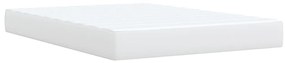 vidaXL Κρεβάτι Boxspring με Στρώμα Λευκό 140x190εκ.από Συνθετικό Δέρμα