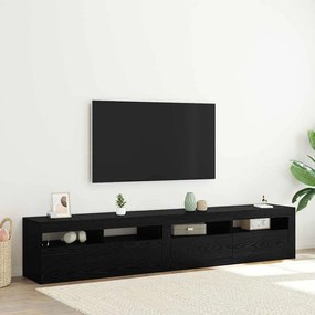 vidaXL Φυλάκια TV 2 τεμάχια με LED φώτα Μαύρη Δρυός Επεξεργασμένο Ξύλο