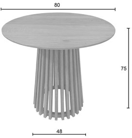 Τραπέζι Kenda mindi ξύλο σε φυσική απόχρωση Φ80x75εκ 80x150x75 εκ.