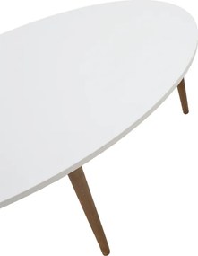 Τραπέζι σαλονιού Barton pakoworld λευκό-καφέ 90x45x40εκ