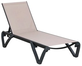 Ξαπλώστρα Capri Ε3383,2 68/58x190x30cm Beige-Black