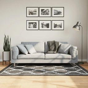 vidaXL Χαλί Πλενόμενο Μαύρο και Λευκό 120x180 εκ.