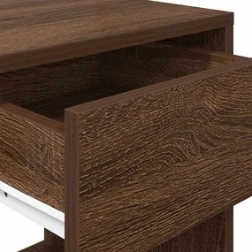 Κομοδίνο με συρτάρι Καφέ Δρυς 35x34x66,5 εκ. - Καφέ