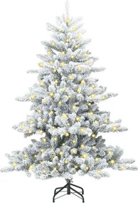 vidaXL Τεχνητό Χριστουγεννιάτικο Δέντρο με Άξονα με βάση Λευκό 150 cm