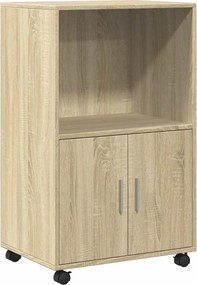 vidaXL Ντουλάπι Τροχήλατο Sonoma Δρυς 55x40x91 εκ. από Επεξ. Ξύλο