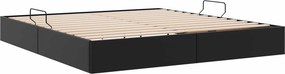 vidaXL Κρεβάτι Οθωμανικού Τύπου Μαύρο 160 x 200 cm Τεχνητό Δέρμα