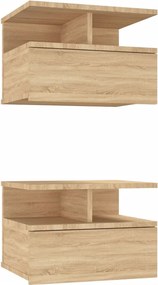 vidaXL Κομοδίνα Κρεμαστά 2 τεμ. Sonoma Δρυς 40x31x27 εκ. Επεξ. Ξύλο