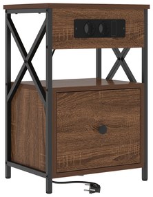 vidaXL Κομοδίνο Καφέ δρυς 40 x 31 x 60 εκ. Επεξεργασμένο ξύλο