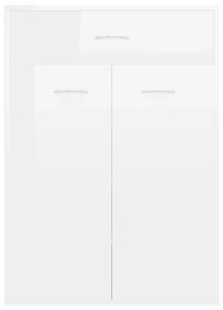 Παπουτσοθήκη Γυαλιστερό Λευκό 60x35x84 εκ. από Μοριοσανίδα - Λευκό