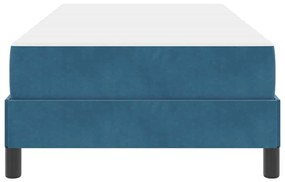 vidaXL Κρεβάτι box spring με στρώμα Σκούρο Μπλε 90 x 190 cm Βελούδο