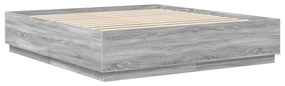 vidaXL Σκελετός Κρεβατιού με κεφαλάρι Γκρίζο Σονομα 200 x 200 cm