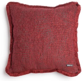 Μαξιλαροθήκη Διακοσμητική Ismaros Trimming Bordo-Grey Aslanis Home 60Χ60 Cotton,Chenille