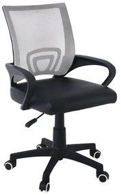 BF2101-P Πολυθρόνα Γραφείου χωρίς Ανάκλιση Mesh Γκρι - Μαύρο Pu