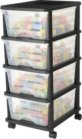 VEVOR Plastic Storage Drawers Cart 4 Drawers Rolling Storage Organizer w/ Wheels