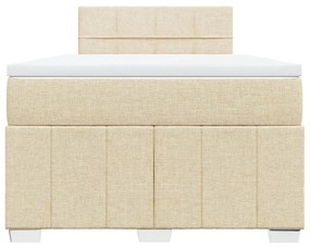 Κρεβάτι Boxspring με Στρώμα Κρεμ 120x190 εκ. Υφασμάτινο - Κρεμ