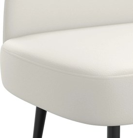vidaXL Δερμάτινος Πάγκος με Πλάτη Λευκό 110 x 60 x 76 cm Τεχνητό Δέρμα