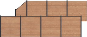 vidaXL Σετ Φράχτη 8 pcs 1311 x 186 εκ WPC και Αλουμίνιο Καφέ