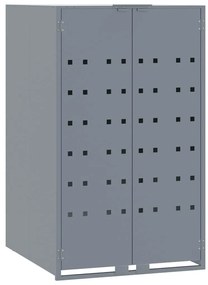 vidaXL Πλαίσιο Κάδων Απορριμμάτων 6 Κάδοι Γκρι 414x79x117 εκ. Ατσάλι