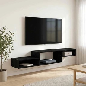 vidaXL Κρεμαστός θρανίο τηλεόρασης Επιτοίχιο Μαύρη Δρυς