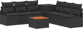 vidaXL Σετ Καναπέ 8 τμχ. Μαύρο 55 x 55 x 37 εκ Πολυ-ρακί και Χάλυβας