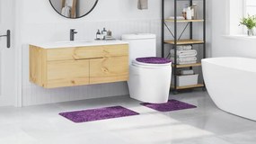 vidaXL Σετ Μάτ Μπάνιου Αντιολισθητικό 3 pcs Μοβ PP