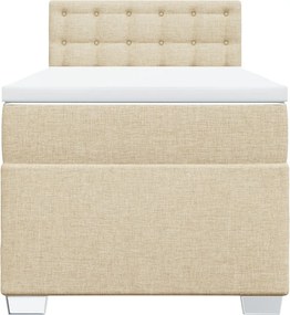 vidaXL Κρεβάτι Boxspring με Στρώμα Κρεμ 80 x 200 εκ. Υφασμάτινο