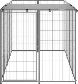 vidaXL Σπιτάκι Σκύλου Ασημί 2,42 m² Ατσάλινο