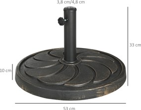 Βάση ομπρέλας, αδιάβροχη, Ø53 x 33H cm, μαύρο