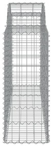 Συρματοκιβώτια Τοξωτά 18 τεμ. 200x50x100/120 εκ. Γαλβαν. Ατσάλι - Ασήμι