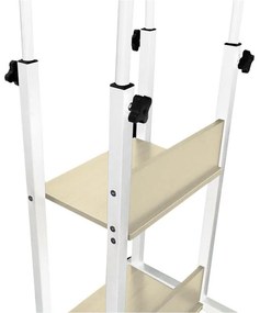 Βοηθητικό τραπέζι Babs τροχήλατο λευκό-φυσικό 60x40x86εκ 60x40x92 εκ.