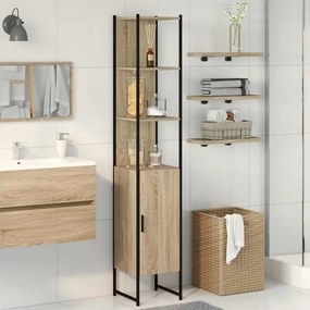 vidaXL Ντουλάπι Μπάνιου Μπεζ 33 x 33 x 185.5 εκ Επεξεργασμένο ξύλο